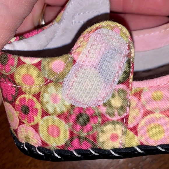 Pediped Baby Girl Floral Velcro Closure Soft Soled Mary Jane Shoes 6-12mos - Picture 7 of 10